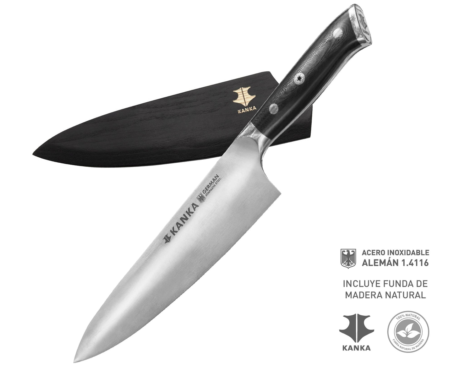 CUCHILLO CHEF 8" ACERO ALEMAN - KANKA.cl