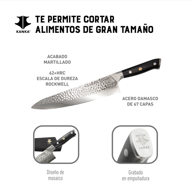 CUCHILLO ACERO DAMASCO (MARTILLADO)
